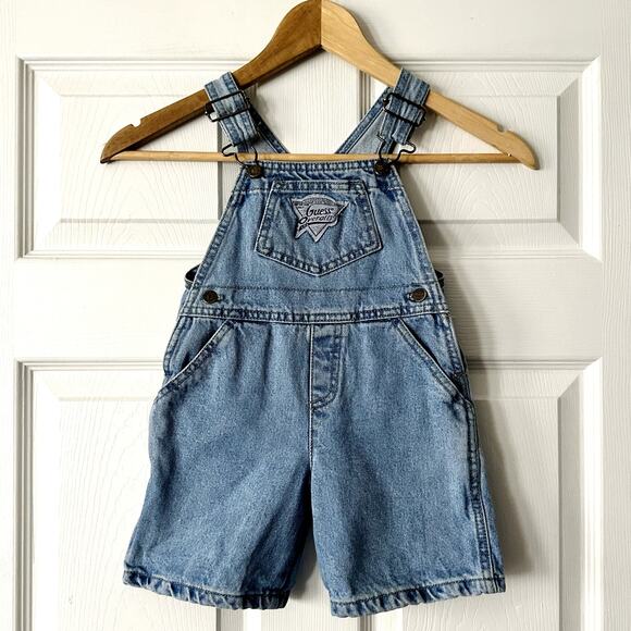 Vintage Guess Baby 100% Cotton Denim Overalls 2T - Picture 1 of 5